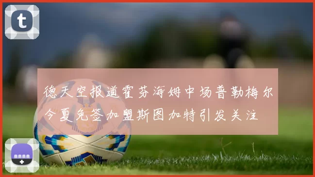 德天空报道霍芬海姆中场普勒梅尔今夏免签加盟斯图加特引发关注